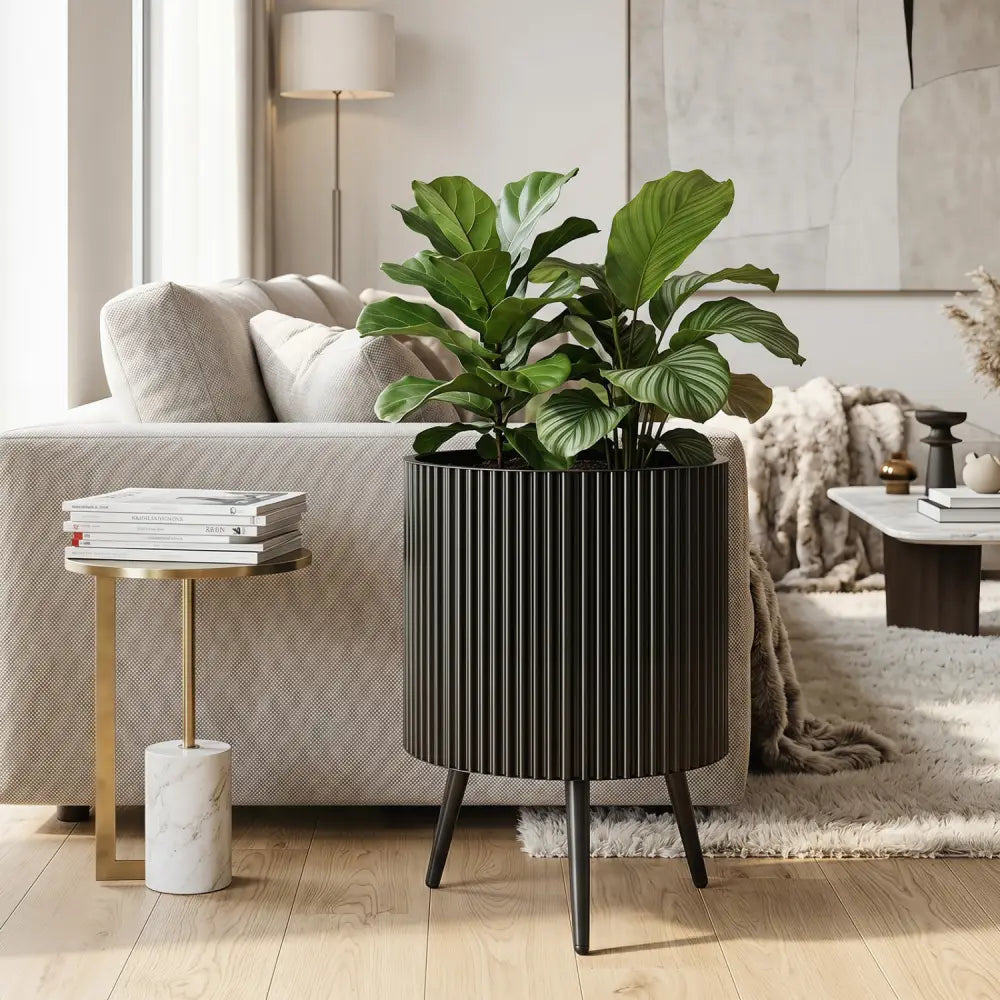 16.5 Inch Plant Pot with Stand and Tapered Legs for Garden - Raised Garden Beds