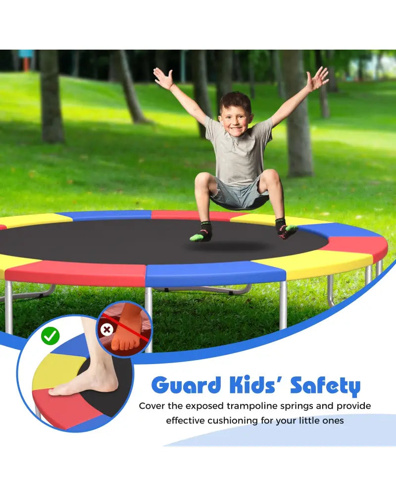 16 Feet Trampoline Pad Replacement Safety Pad with Fixing Straps (Multicolor) - Multicolor - Outdoor Play