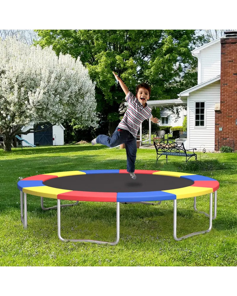 16 Feet Trampoline Pad Replacement Safety Pad with Fixing Straps (Multicolor) - Multicolor - Outdoor Play