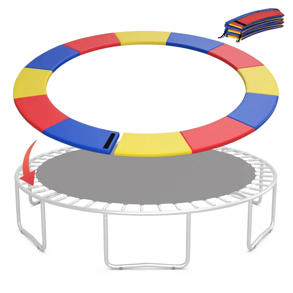 16 Feet Trampoline Pad Replacement Safety Pad with Fixing Straps (Multicolor) - Multicolor - Outdoor Play