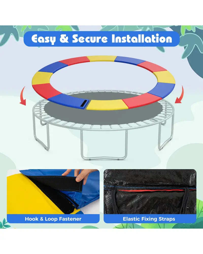 16 Feet Trampoline Pad Replacement Safety Pad with Fixing Straps (Multicolor) - Multicolor - Outdoor Play