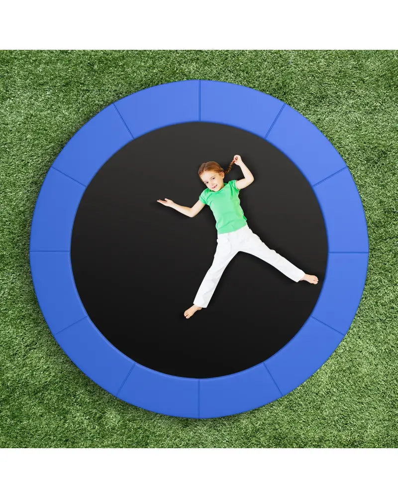 16 Feet Trampoline Pad Replacement Safety Pad with Fixing Straps (Blue) - Blue - Outdoor Play
