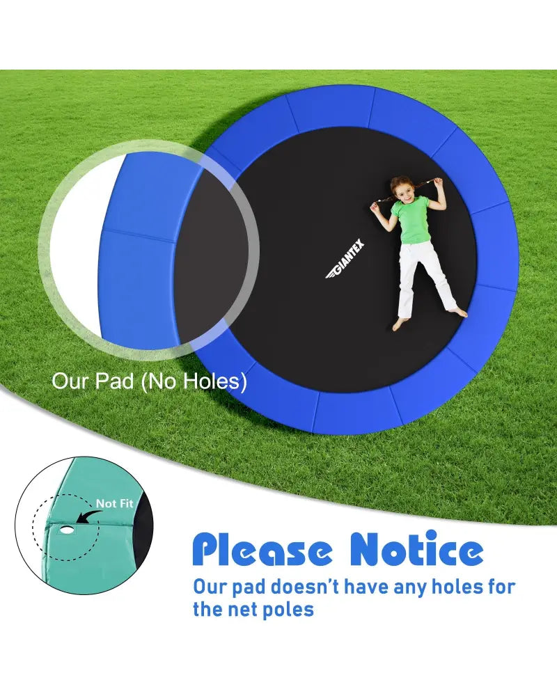 16 Feet Waterproof and Tear-Resistant Universal Trampoline Safety Pad Spring Cover-Blue - Blue - Trampoline Accessories