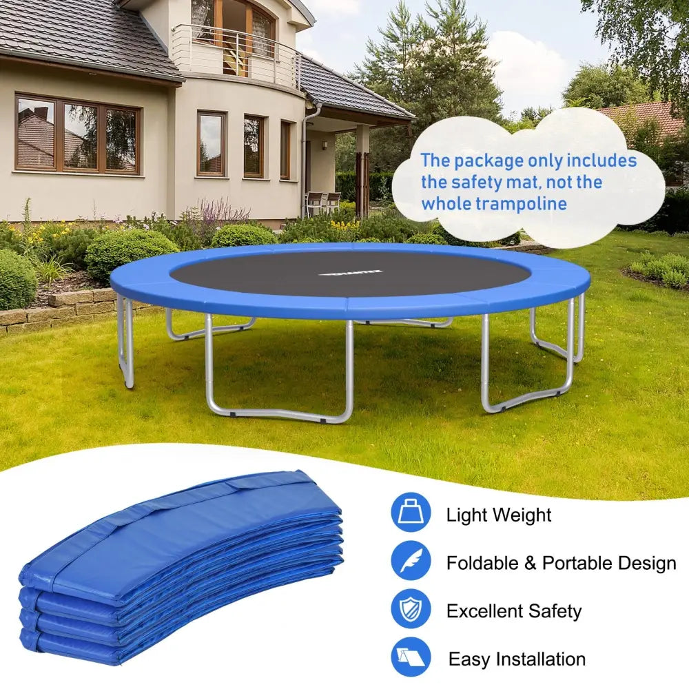 16 Feet Waterproof and Tear-Resistant Universal Trampoline Safety Pad Spring Cover-Blue - Blue - Trampoline Accessories