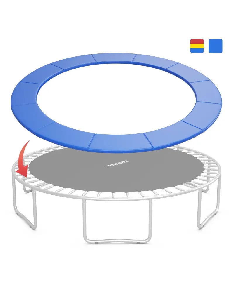 16 Feet Waterproof and Tear-Resistant Universal Trampoline Safety Pad Spring Cover-Blue - Blue - Trampoline Accessories