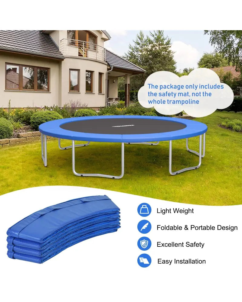 16 Feet Waterproof and Tear-Resistant Universal Trampoline Safety Pad Spring Cover-Blue - Blue - Trampoline Accessories