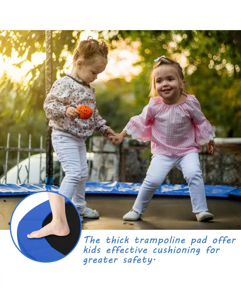 16 Feet Waterproof and Tear-Resistant Universal Trampoline Safety Pad Spring Cover-Blue - Blue - Trampoline Accessories
