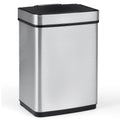 16 Gallon Trash Can Infrared Motion Sensor Garbage Can with Dual Compartments-Silver - Silver - Kitchen Trash Cans