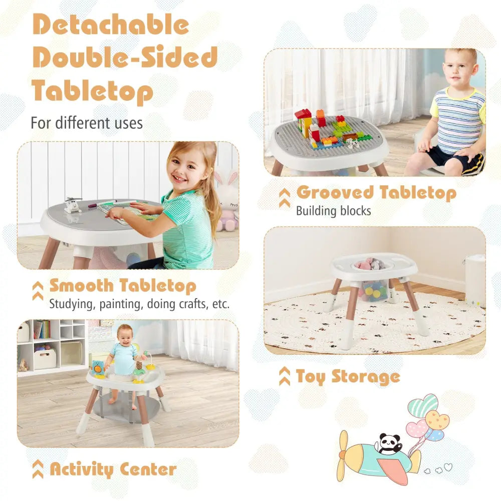 16-in-1 Baby High Chair with Activity Center and Booster Seat for Babies and Toddlers-White - White - High Chairs