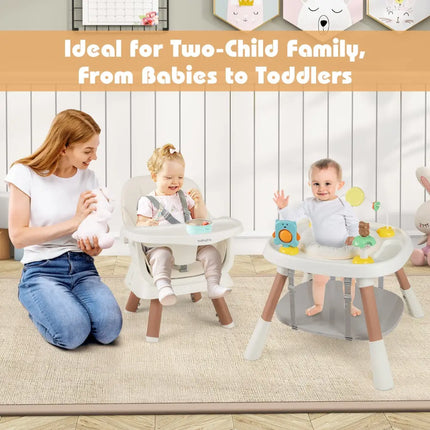 16-in-1 Baby High Chair with Activity Center and Booster Seat for Babies and Toddlers-White - White - High Chairs