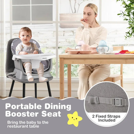 16-in-1 Baby High Chair with Activity Center and Booster Seat for Babies and Toddlers-Grey - Gray - High Chairs
