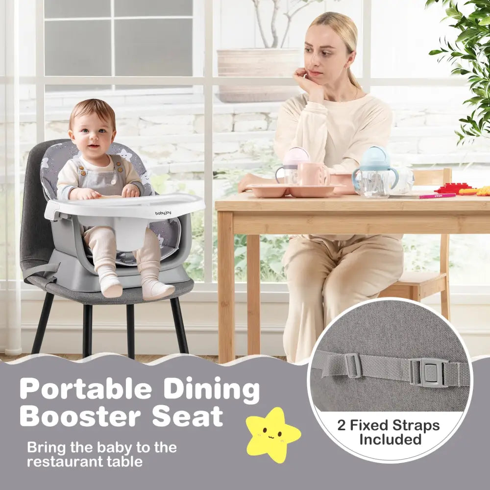 16-in-1 Baby High Chair with Activity Center and Booster Seat for Babies and Toddlers-Grey - Gray - High Chairs