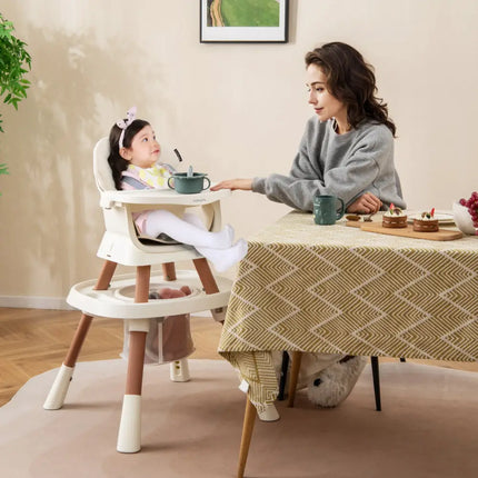 16-in-1 Baby High Chair with Activity Center and Booster Seat for Babies and Toddlers-White - White - High Chairs