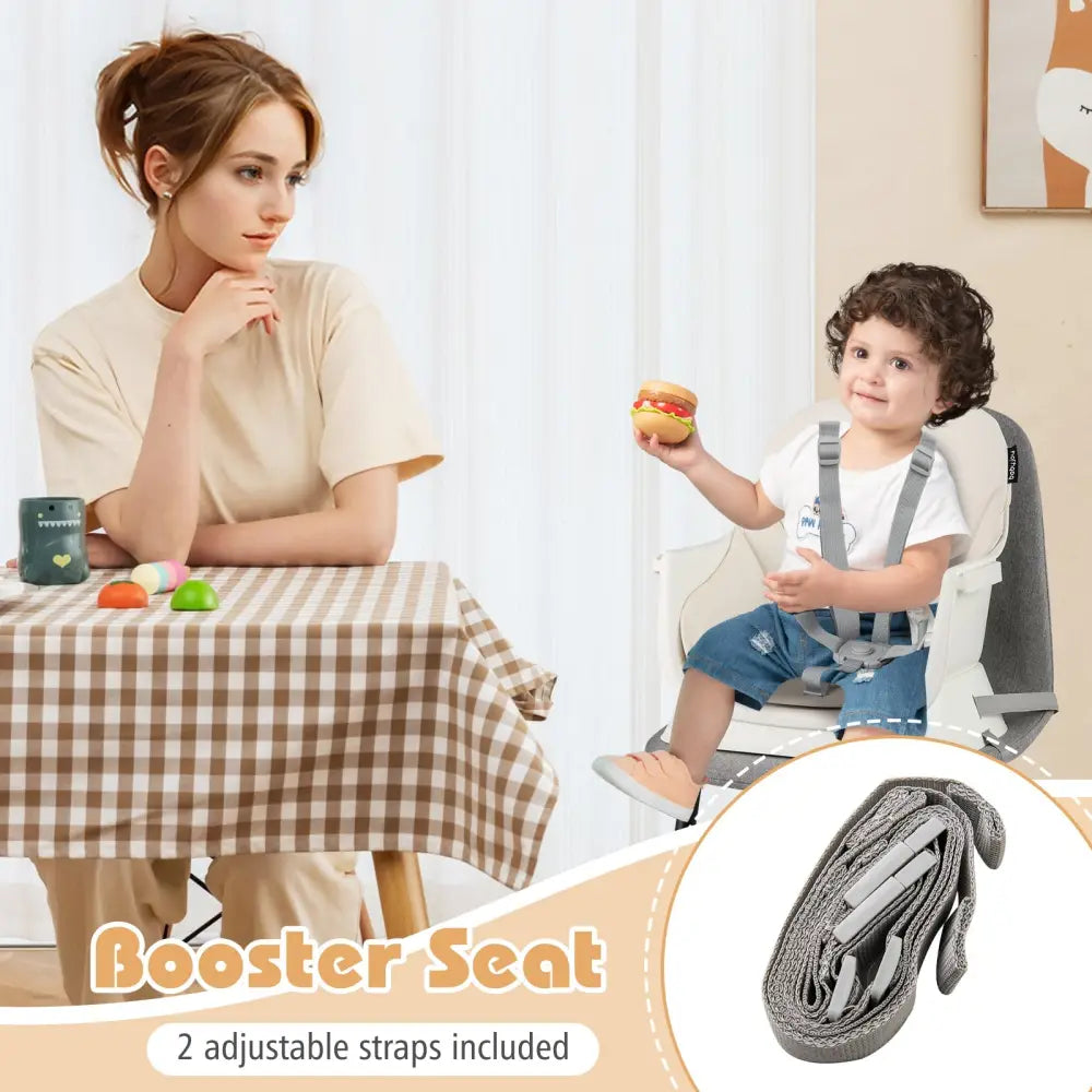 16-in-1 Baby High Chair with Activity Center and Booster Seat for Babies and Toddlers-White - White - High Chairs