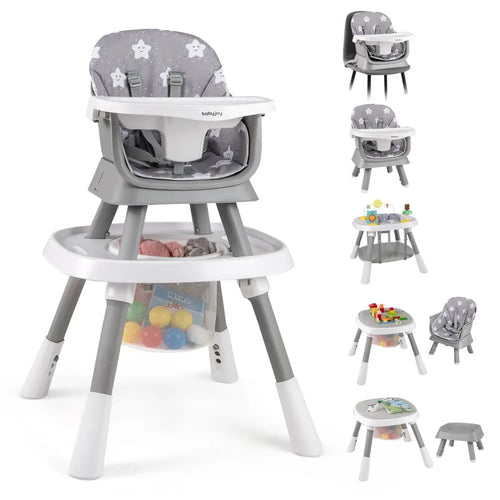 16-in-1 Baby High Chair with Activity Center and Booster Seat for Babies and Toddlers-Grey - Gray - High Chairs