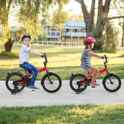 16 Inch Kids Bike Adjustable Bicycle with Reflectors and Bell for 4-7 Years Old - Red - Kids Bike
