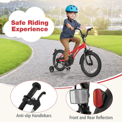 16 Inch Kids Bike Adjustable Bicycle with Reflectors and Bell for 4 - 7 Years Old - Oasis Home Essentials