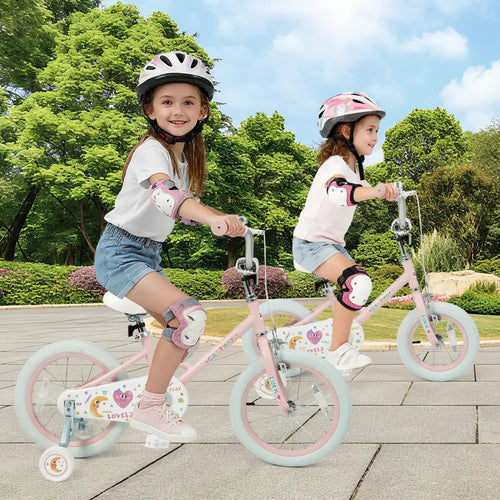 16 Inch Kids Bike Adjustable for 3-8 Years Old Children Pink - Stars & Moon - Pink - Kids Bike