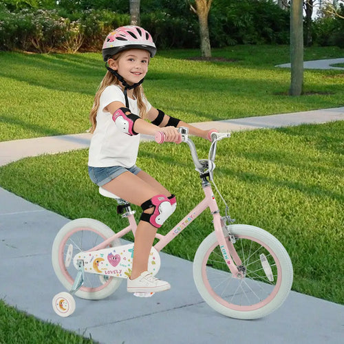16 Inch Kids Bike Adjustable for 3-8 Years Old Children Pink - Stars & Moon - Pink - Kids Bike