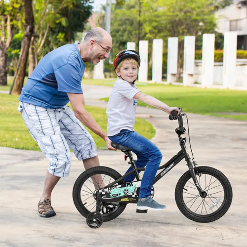 16 Inch Kids Bike Adjustable for 4-7 Years Old with Low-Step Frame - Black - Kids Bike