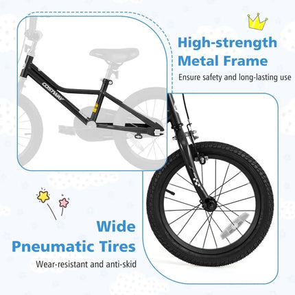 16 Inch Kids Bike Adjustable for 4 - 7 Years Old with Low - Step Frame - Oasis Home Essentials
