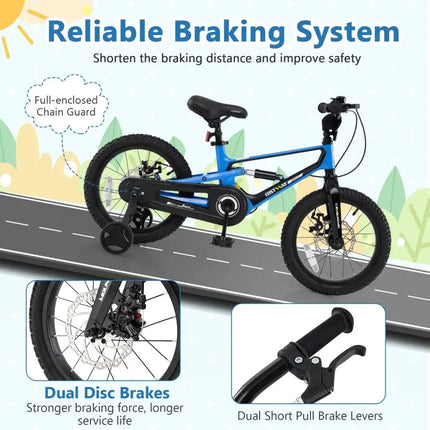 16 Inch Kids Bike Adjustable with Shock Absorber and Bell for Aged 4 to 7 - 16 inches - Oasis Home Essentials