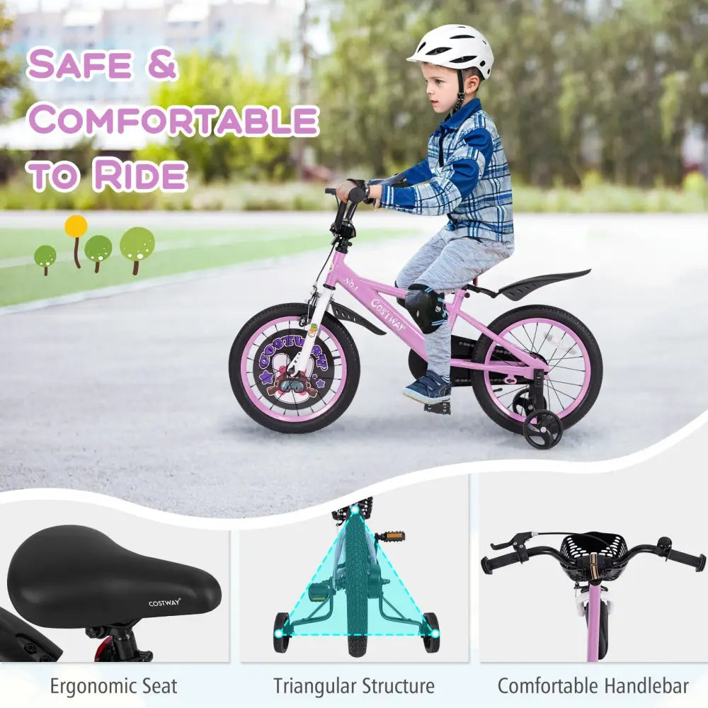 16 Inch Kids Bike for 4 - 8 Years Old Sport Bicycle with Adjustable Handlebar and Saddle - 16 inches - Oasis Home Essentials