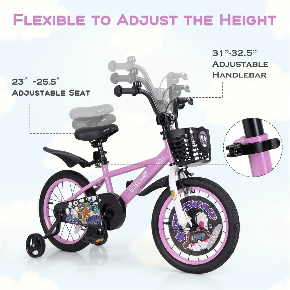 16 Inch Kids Bike for 4 - 8 Years Old Sport Bicycle with Adjustable Handlebar and Saddle - 16 inches - Oasis Home Essentials