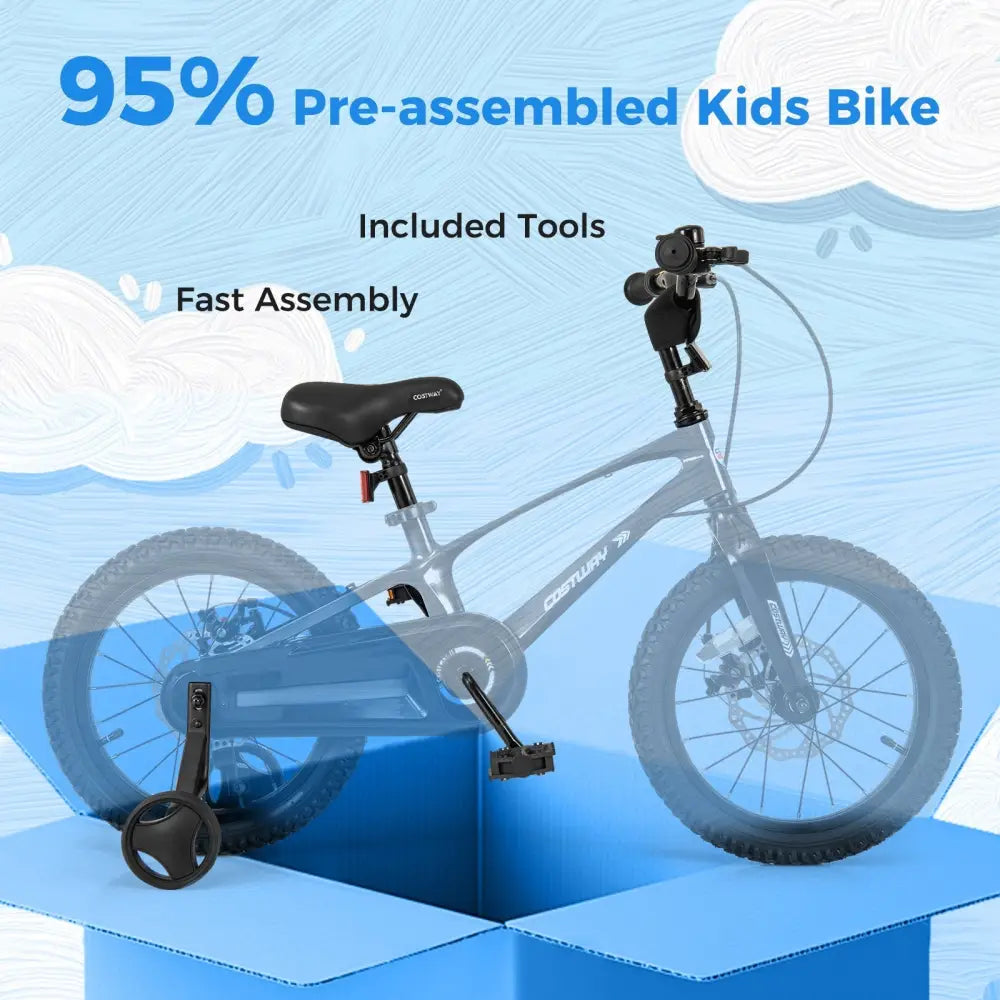 16 Inch Kids Bike Lightweight with 2 Removable Training Wheels for Aged 4 - 7 - 16 inches - Oasis Home Essentials