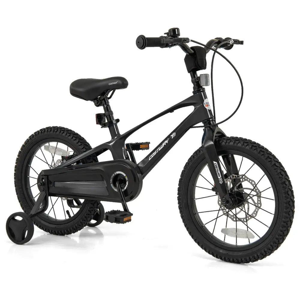 16 Inch Kids Bike Lightweight with 2 Removable Training Wheels for Aged 4-7-16 inches - Black - Kids Bike