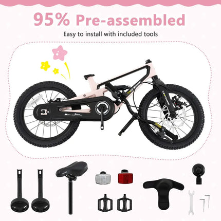 16 Inch Kids Bike Lightweight with Detachable Training Wheels for Aged 4 to 7 - 16 inches - Oasis Home Essentials