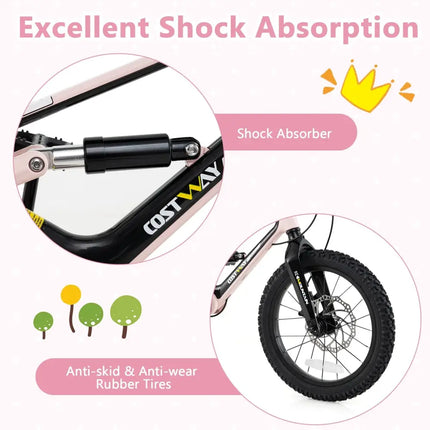 16 Inch Kids Bike Lightweight with Detachable Training Wheels for Aged 4 to 7 - 16 inches - Oasis Home Essentials