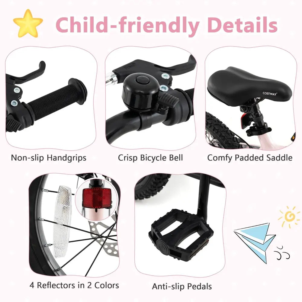 16 Inch Kids Bike Lightweight with Detachable Training Wheels for Aged 4 to 7 - 16 inches - Oasis Home Essentials