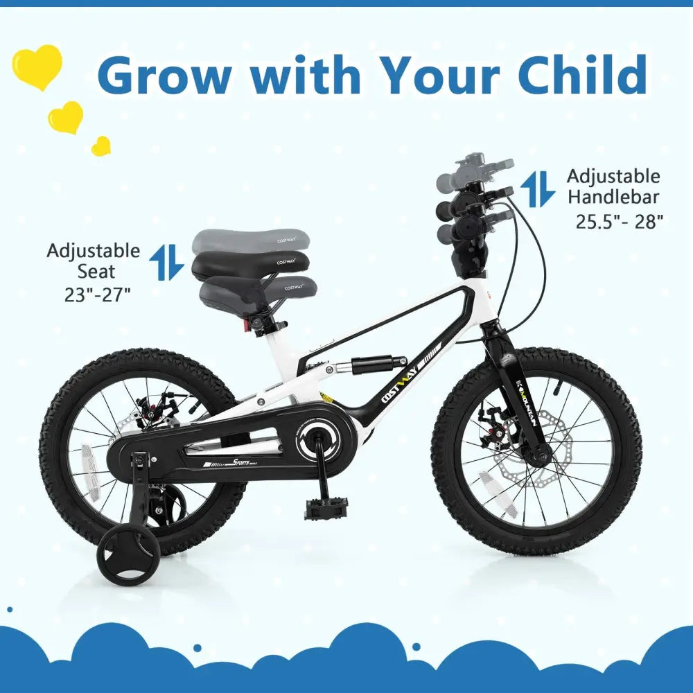 16 Inch Kids Bike Magnesium Alloy Bicycle Adjustable for Aged 4 to 7 - 16 inches - Oasis Home Essentials
