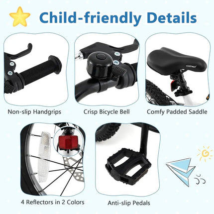 16 Inch Kids Bike Magnesium Alloy Bicycle Adjustable for Aged 4 to 7 - 16 inches - Oasis Home Essentials