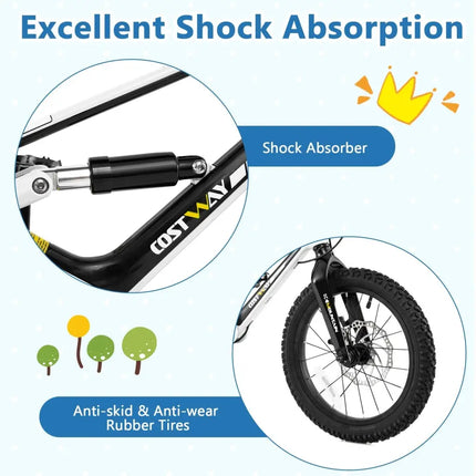 16 Inch Kids Bike Magnesium Alloy Bicycle Adjustable for Aged 4 to 7 - 16 inches - Oasis Home Essentials