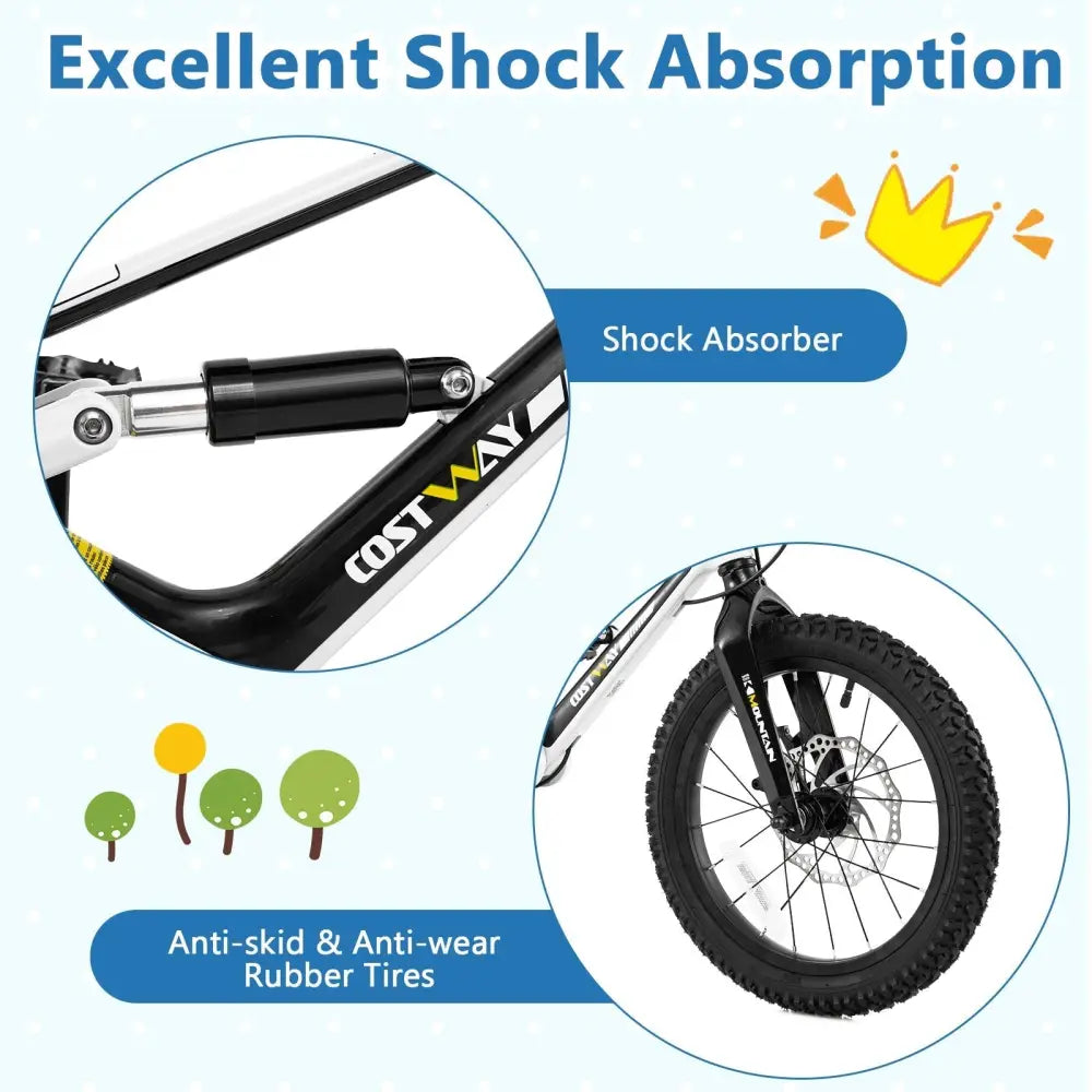 16 Inch Kids Bike Magnesium Alloy Bicycle Adjustable for Aged 4 to 7 - 16 inches - Oasis Home Essentials