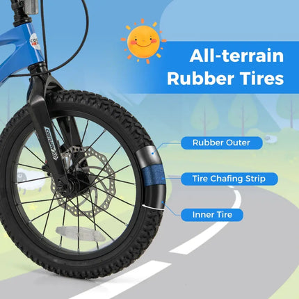 16 Inch Kids Bike Magnesium Alloy Training Bicycle Adjustable for 4 to 7 Years Old - 16 inches - Oasis Home Essentials