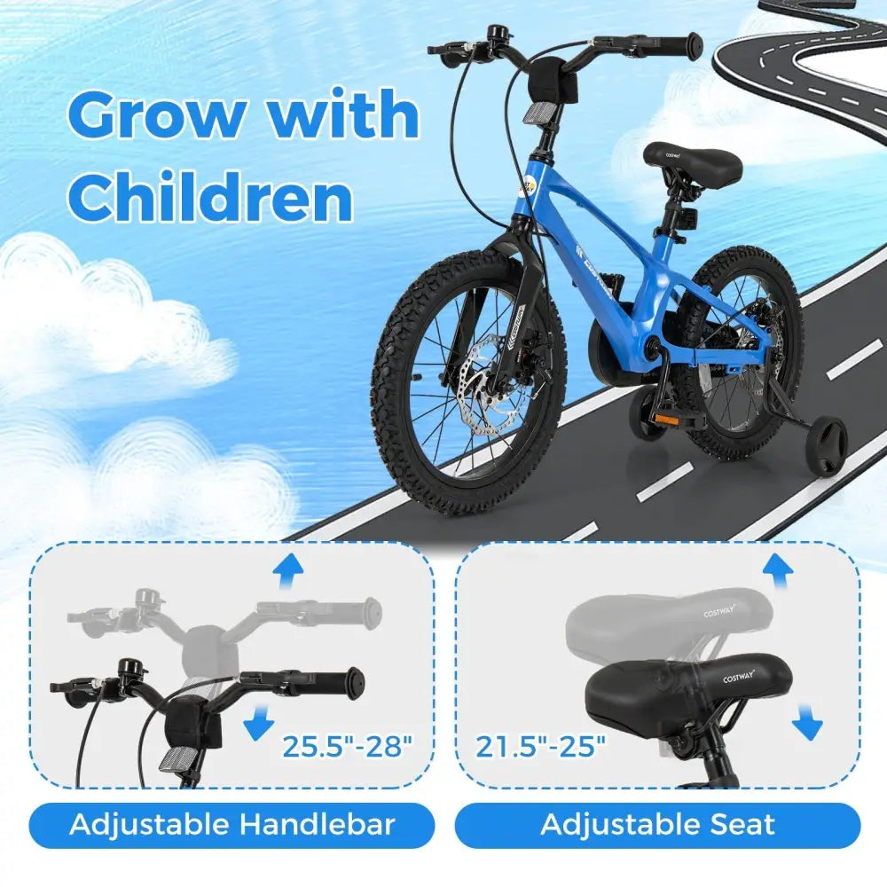 16 Inch Kids Bike Magnesium Alloy Training Bicycle Adjustable for 4 to 7 Years Old - 16 inches - Oasis Home Essentials