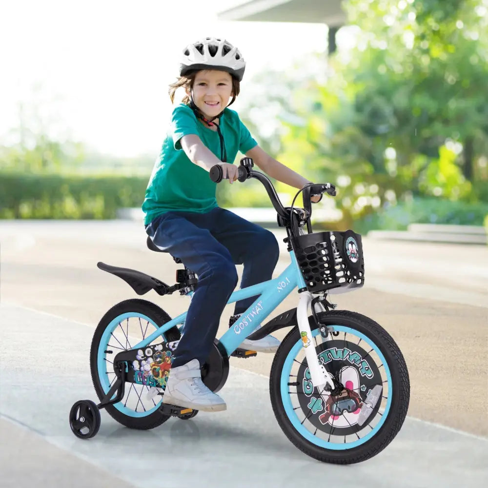 16 Inch Kids Bike with Adjustable Handlebar and Saddle for 4 - 8 Years Old - 16 inches - Oasis Home Essentials