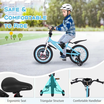16 Inch Kids Bike with Adjustable Handlebar and Saddle for 4 - 8 Years Old - 16 inches - Oasis Home Essentials