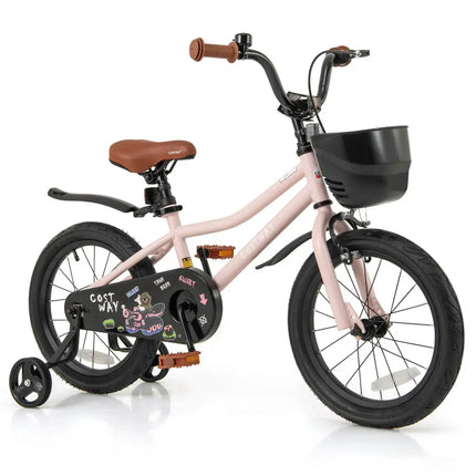 16 - Inch Kids Bike with Basket and Adjustable Handlebar for 4 - 7 Years Old - Oasis Home Essentials