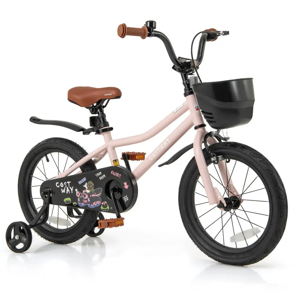 16 - Inch Kids Bike with Basket and Adjustable Handlebar for 4 - 7 Years Old - Oasis Home Essentials
