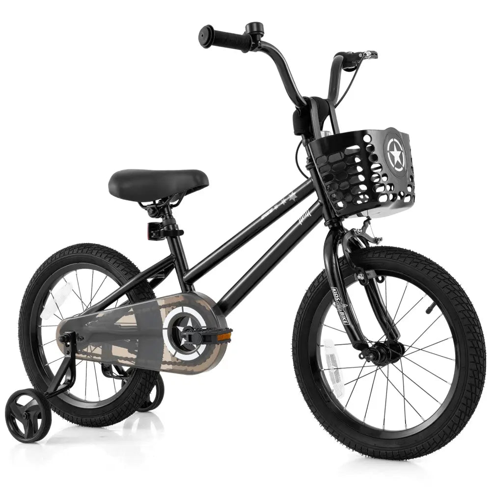 16 Inch Kids Bike with Basket and Training Wheels for Children Aged 4 - 7 Years Old - Oasis Home Essentials