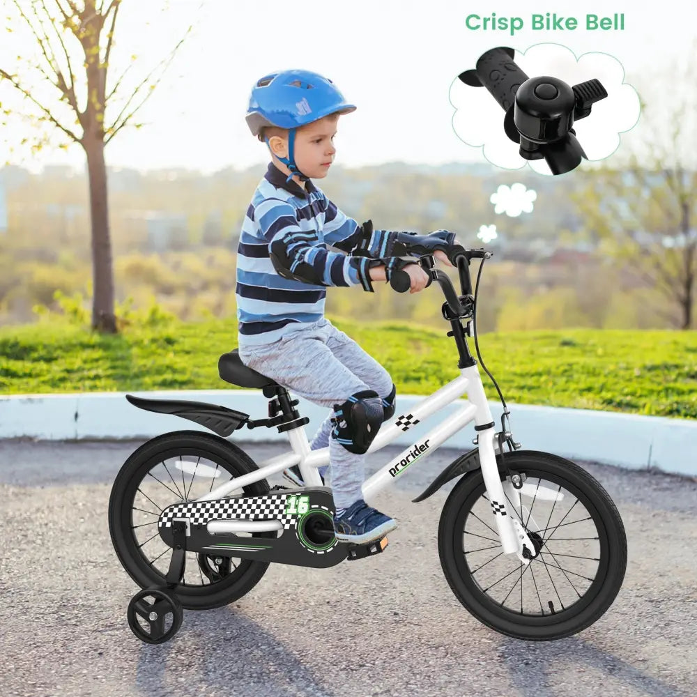 16 Inch Kids Bike with Removable Training Wheels - Black & White - Oasis Home Essentials
