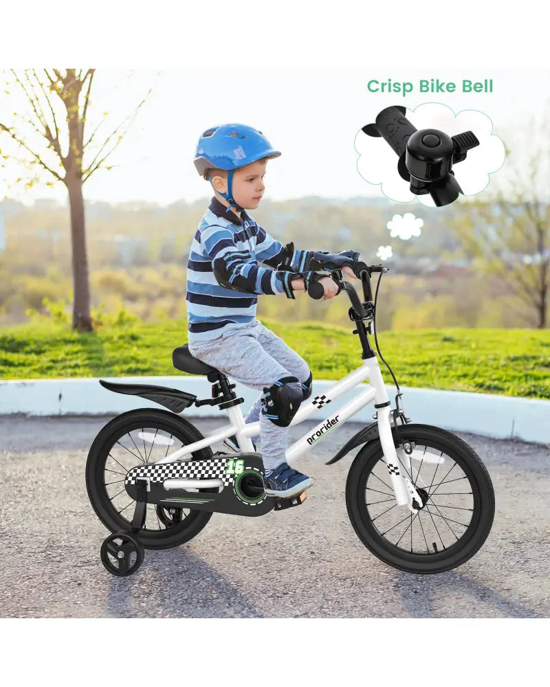16 Inch Kids Bike with Removable Training Wheels-Black & White - Black & White - Kids Bike