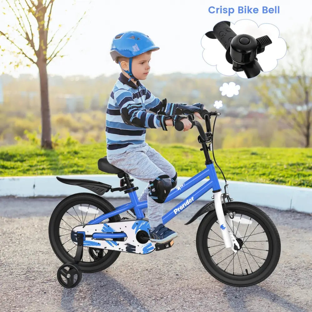 16 Inch Kids Bike with Removable Training Wheels - Blue - Oasis Home Essentials