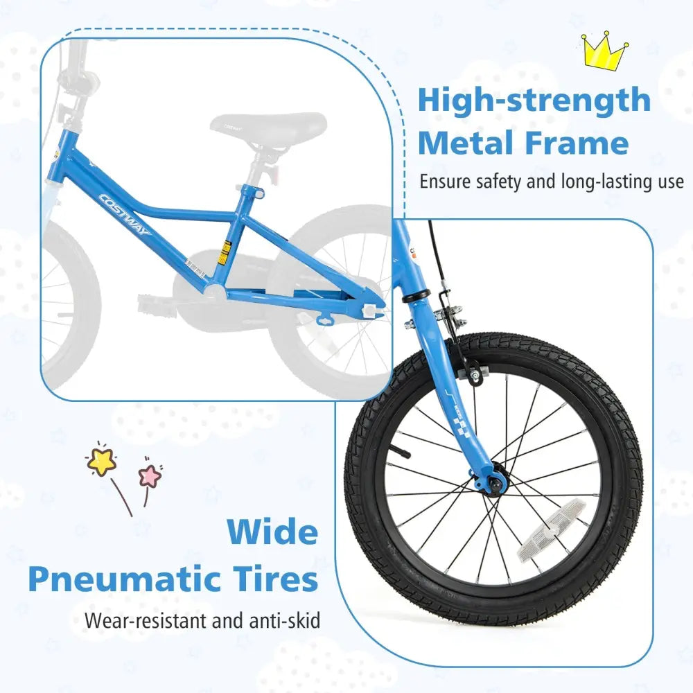 16 Inch Kids Bike with Removable Training Wheels for Aged 4 - 7 Years Old - Oasis Home Essentials