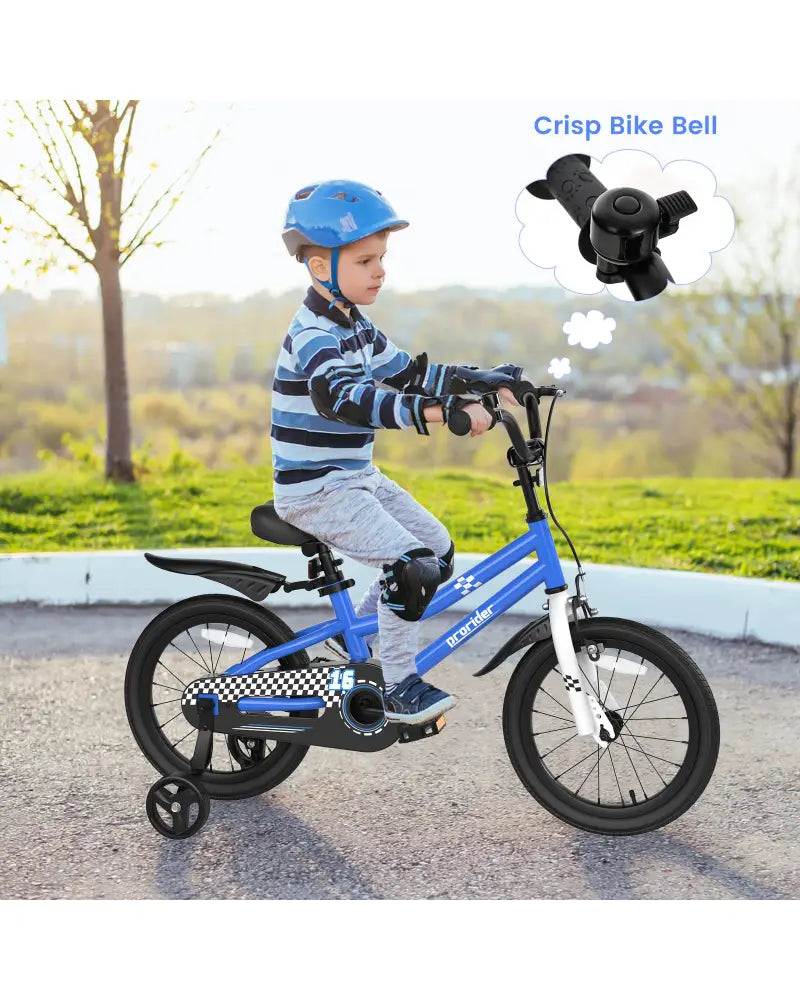 16 Inch Kids Bike with Removable Training Wheels-Navy - Navy - Kids Bike