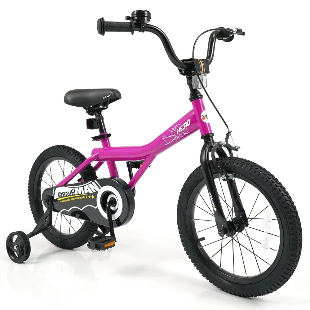 16-Inch Kids Bike with Removable Training Wheels Pink-Brave Hero - Kids Bike